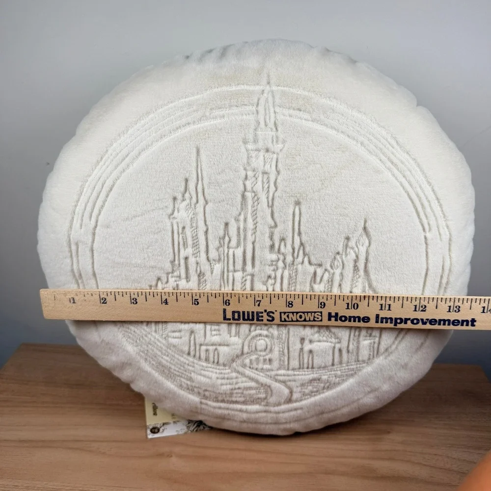 Wicked Katie Kime Pillow White Emerald City Impressed Round Faux Fur Soft Decor